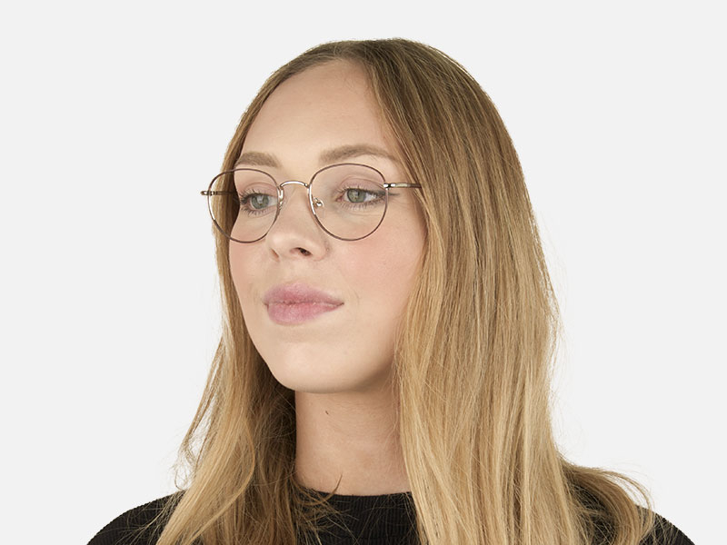 Lightweight Burgundy & Silver Round Spectacles  - 1