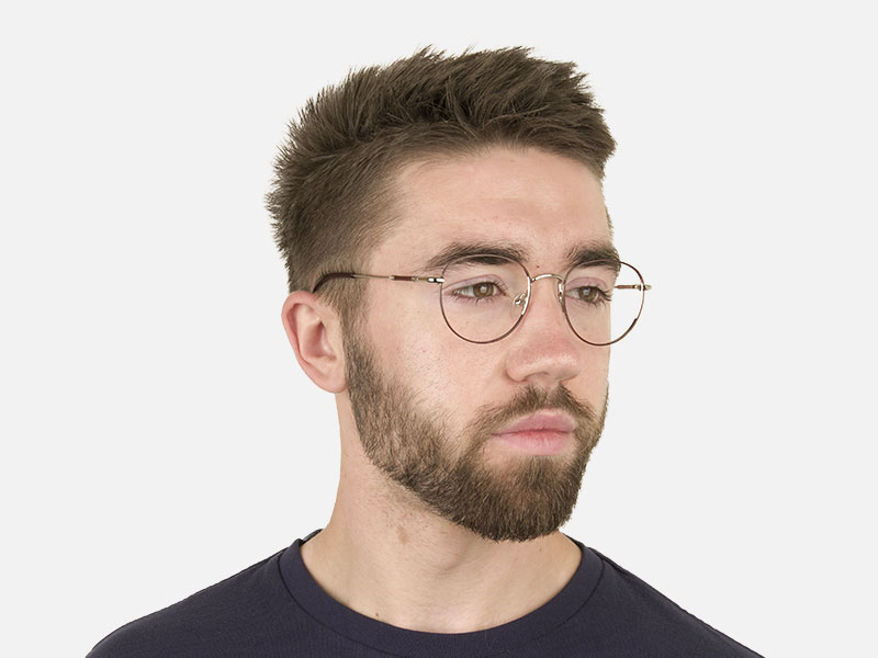 Lightweight Burgundy & Silver Round Spectacles  - 1
