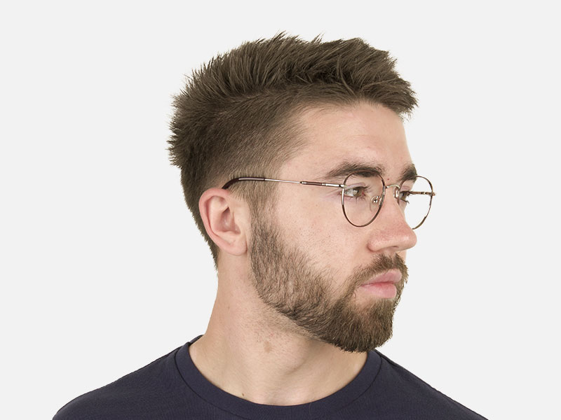 Lightweight Burgundy & Silver Round Spectacles  - 1