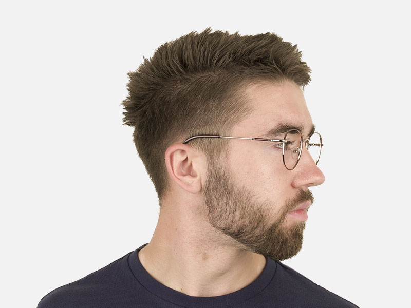 Lightweight Burgundy & Silver Round Spectacles  - 1