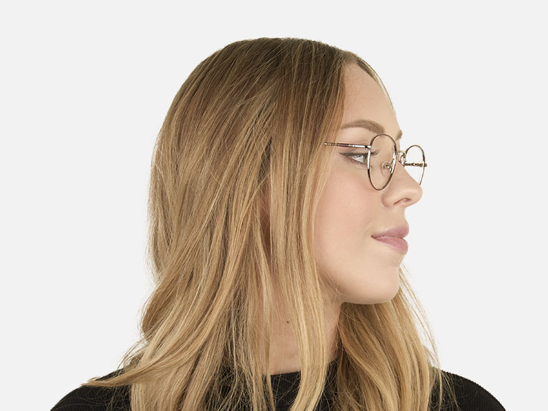 Lightweight Burgundy & Silver Round Spectacles  - 1