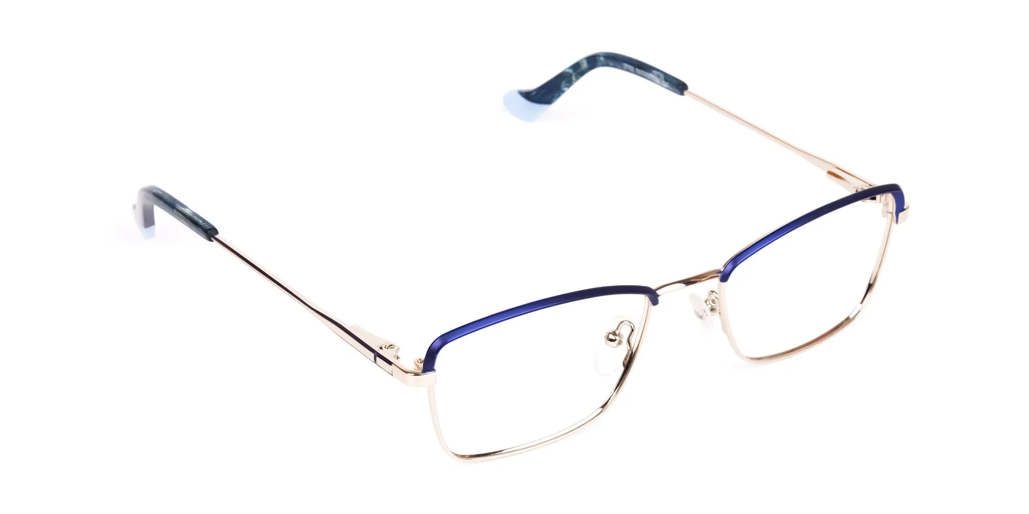 Royal Blue Silver Cat-Eye-Rim Glasses-2