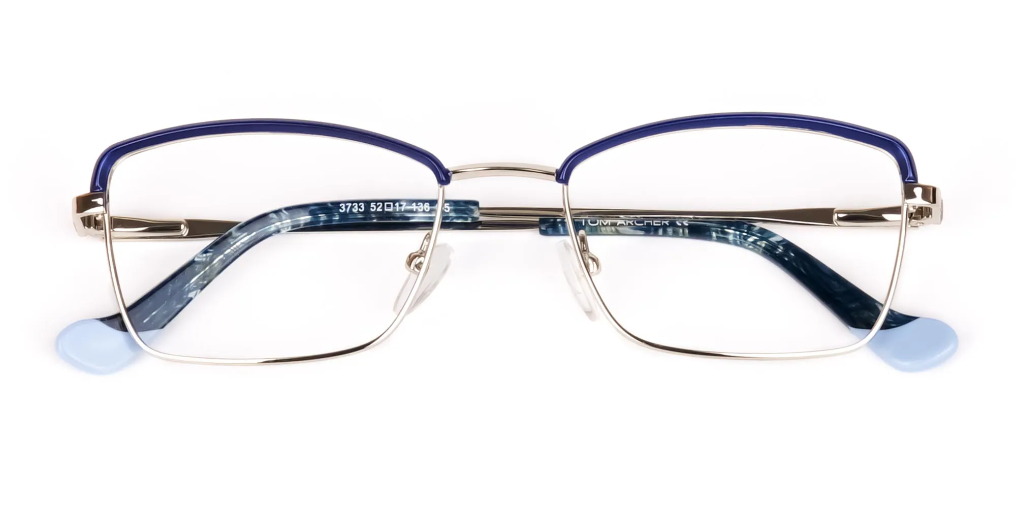 Royal Blue Silver Cat-Eye-Rim Glasses-2