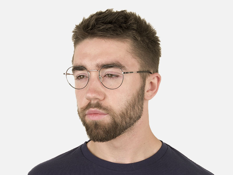 Black & Silver Round Spectacles - 1