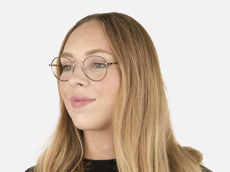 Black & Silver Round Spectacles - 1