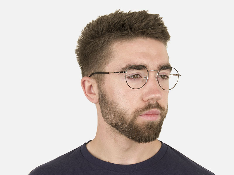 Black & Silver Round Spectacles - 1