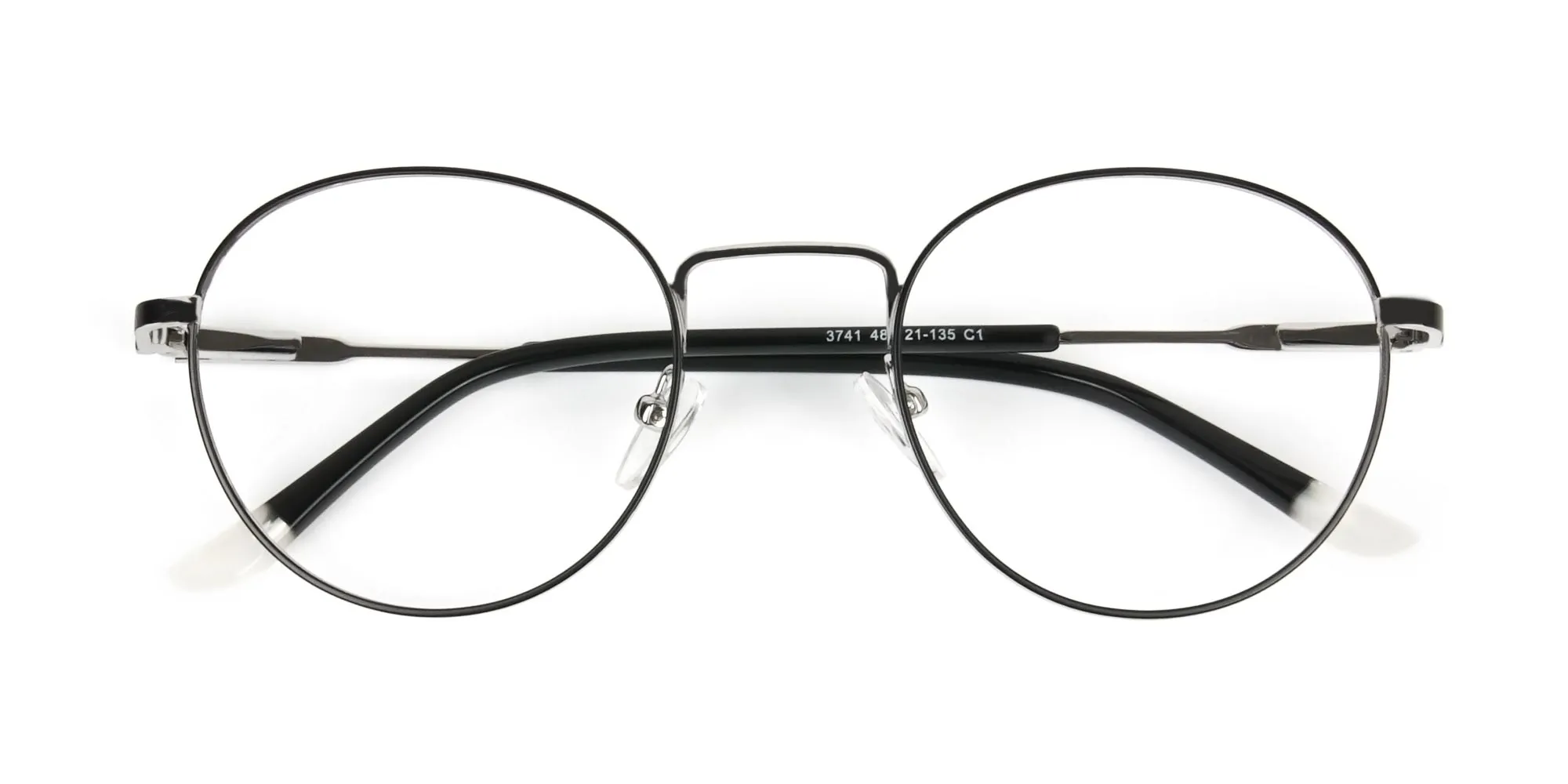 Black & Silver Round Spectacles - 2
