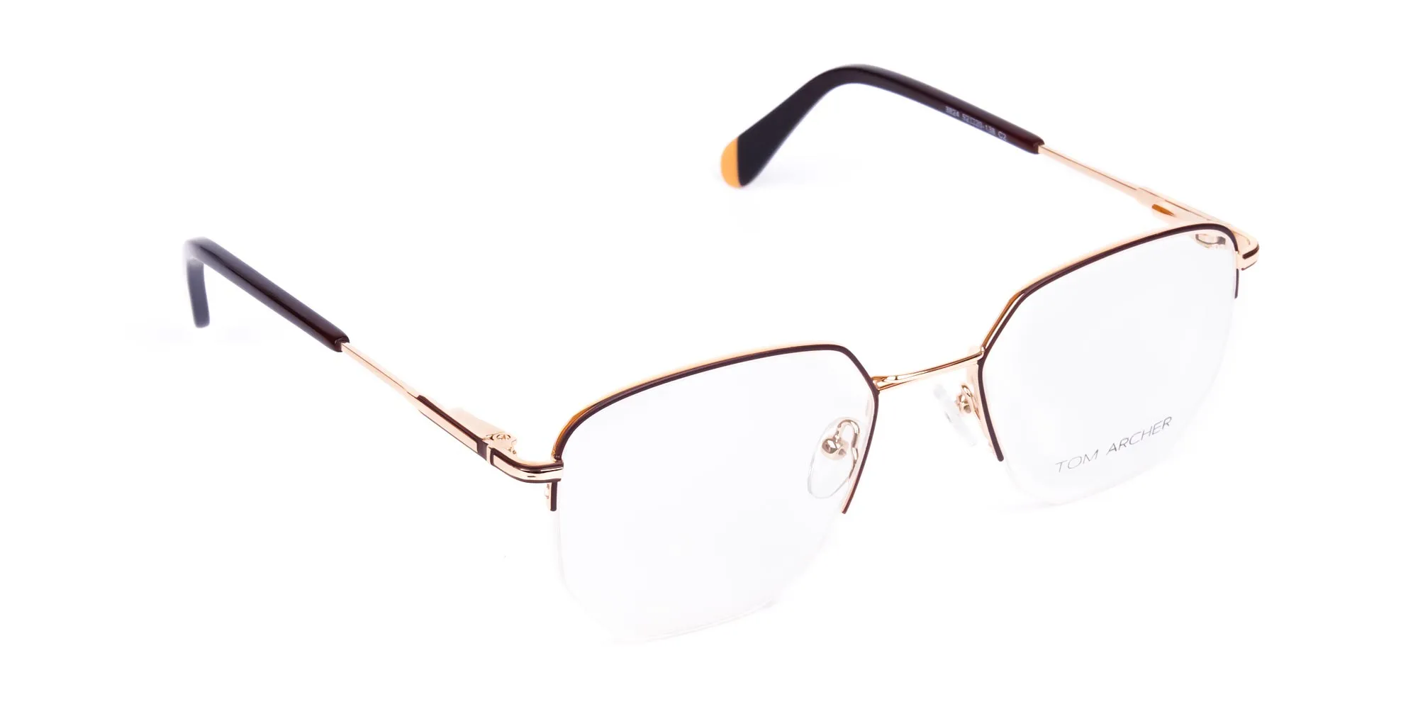Brown Gold Geometric Pilot Glasses-2