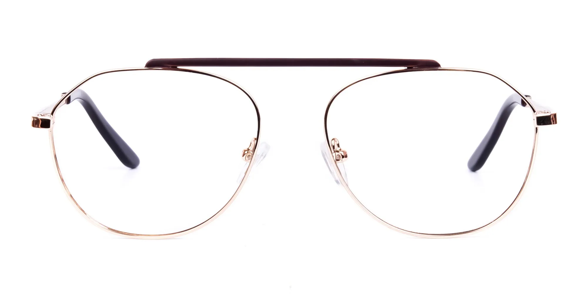 Brown Gold Pilot Glasses-2