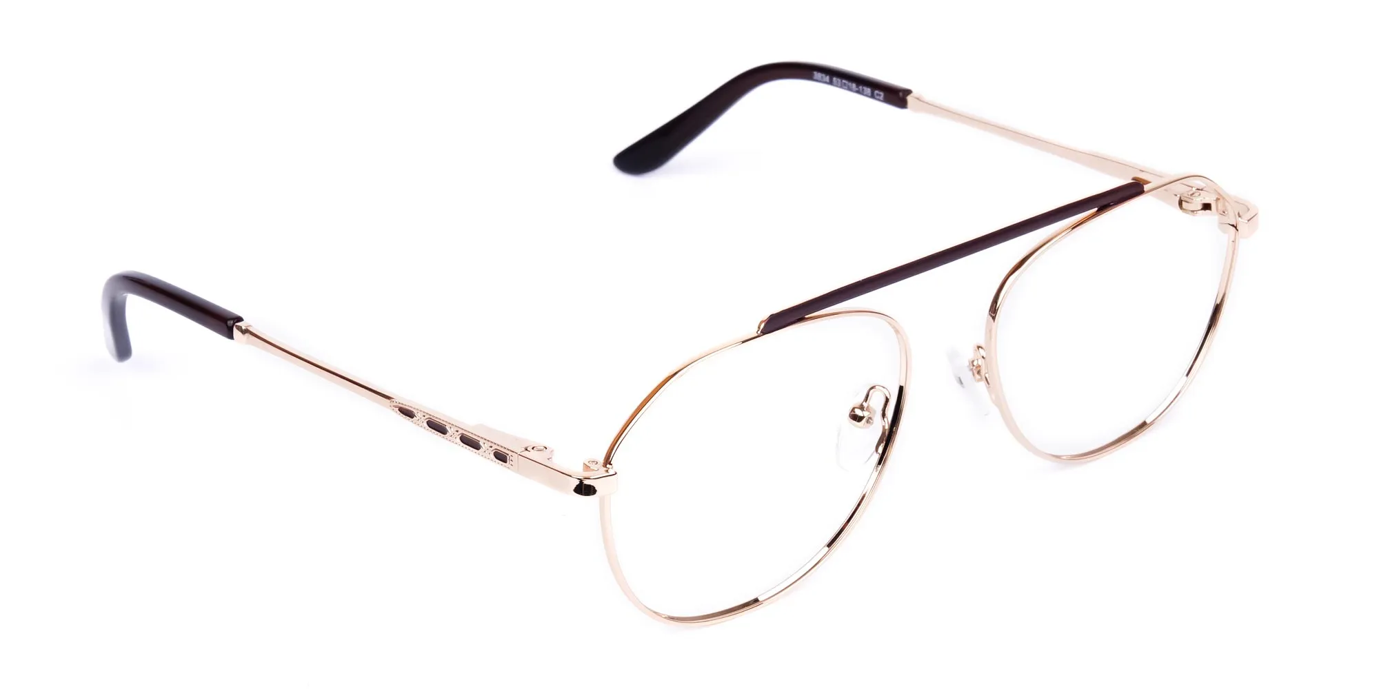 Brown Gold Pilot Glasses-2