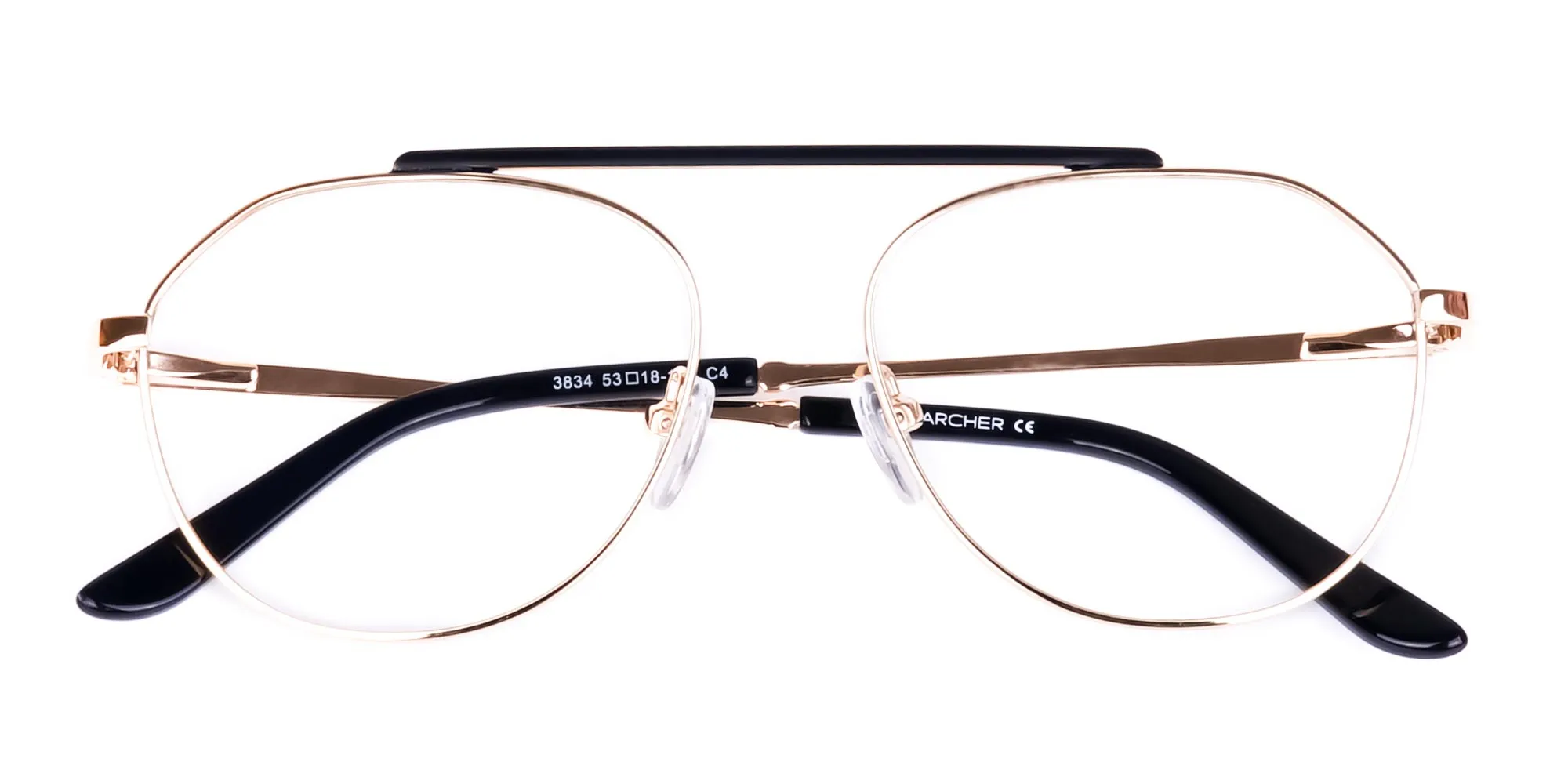 Black and Gold Aviator Glasses-2