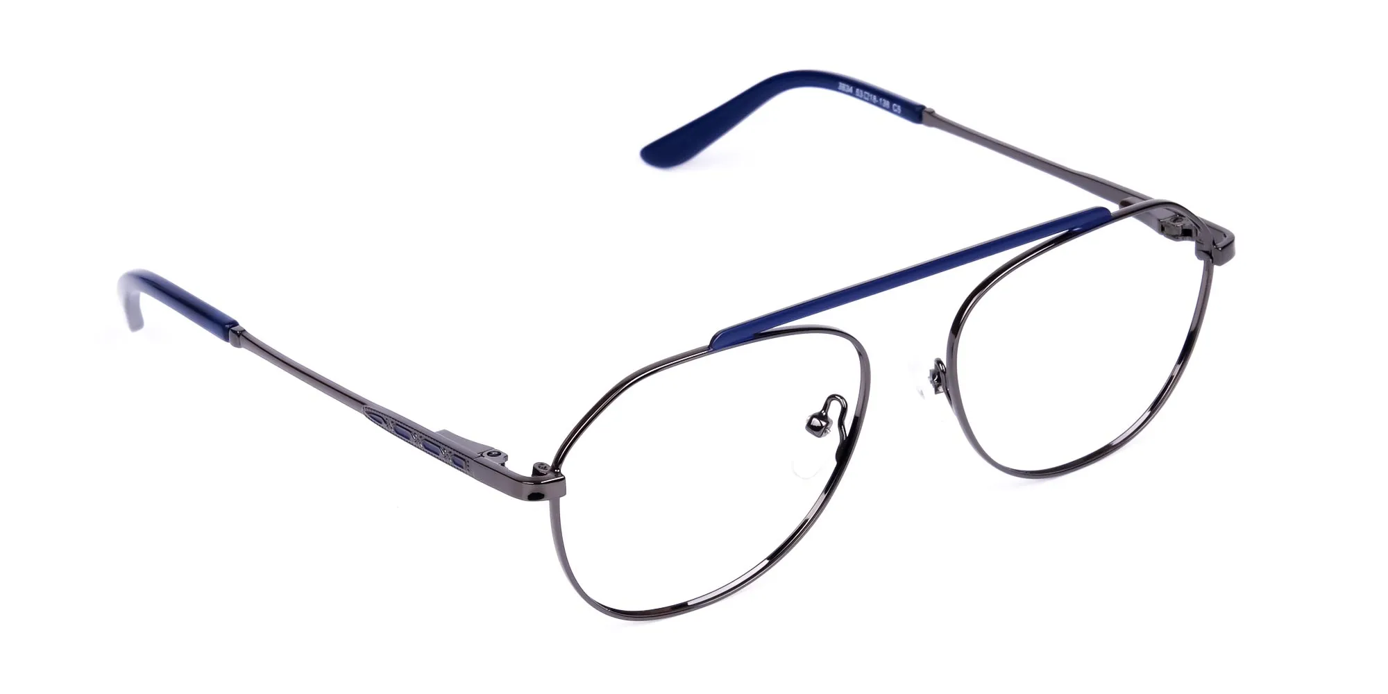 Royal Blue Gunmetal Pilot Glasses-2