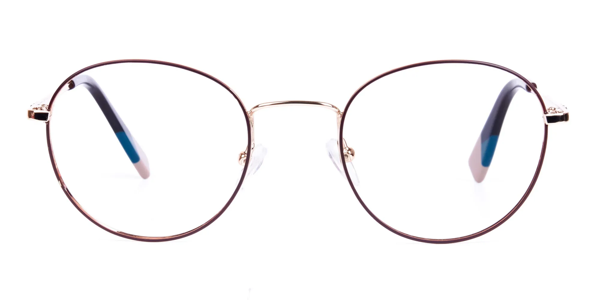 Brown and Gold Round Glasses-2