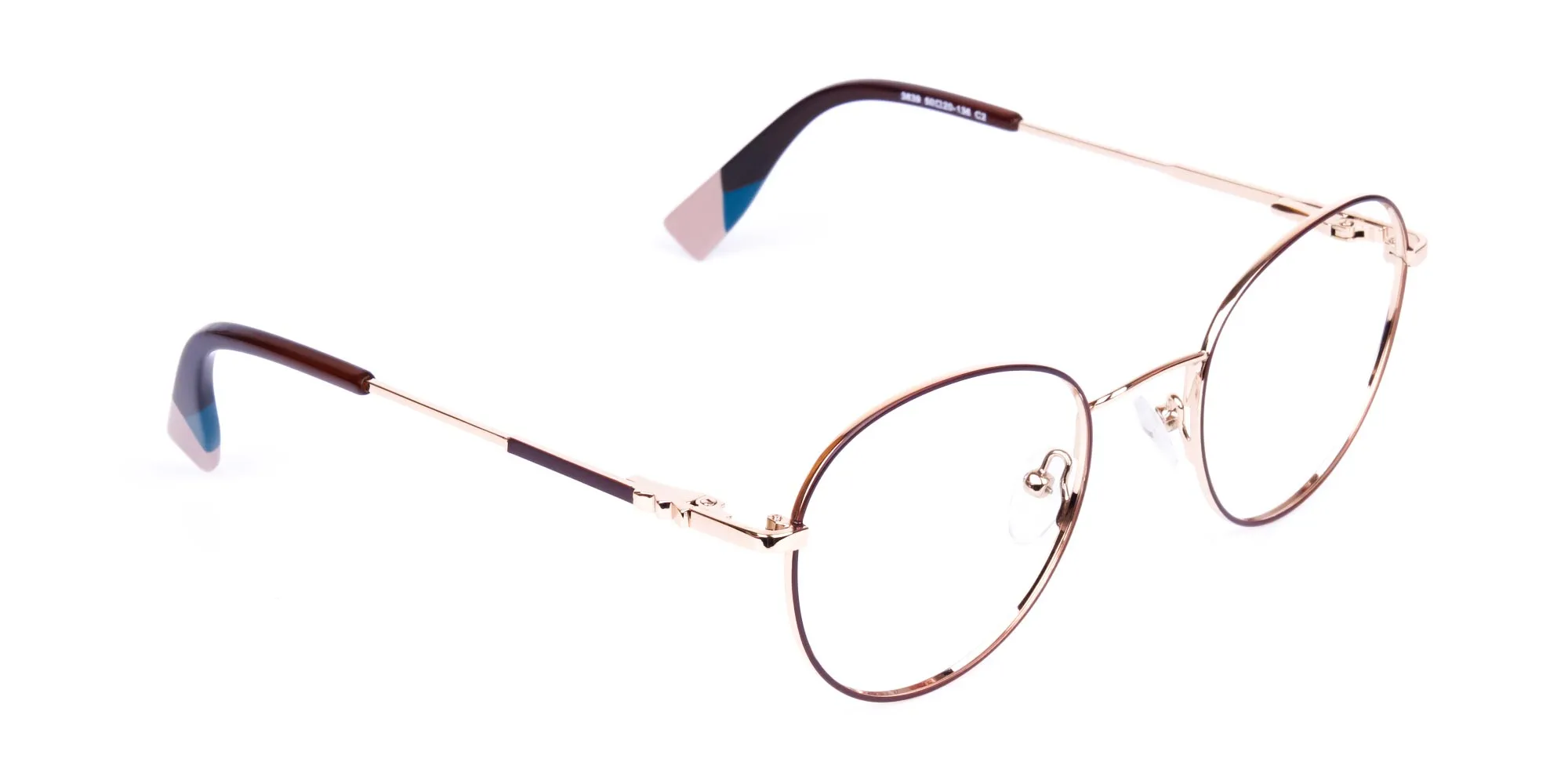 Brown and Gold Round Glasses-2