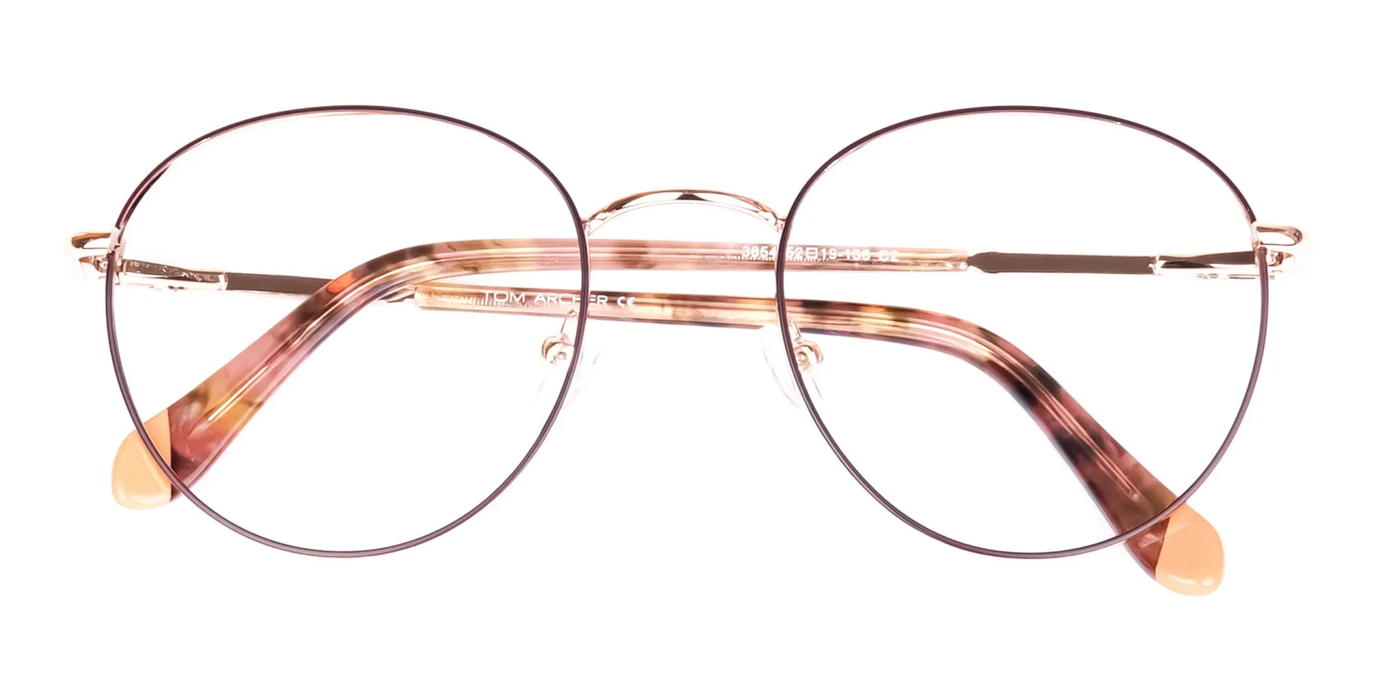 Brown & Gold Circle Glasses-2