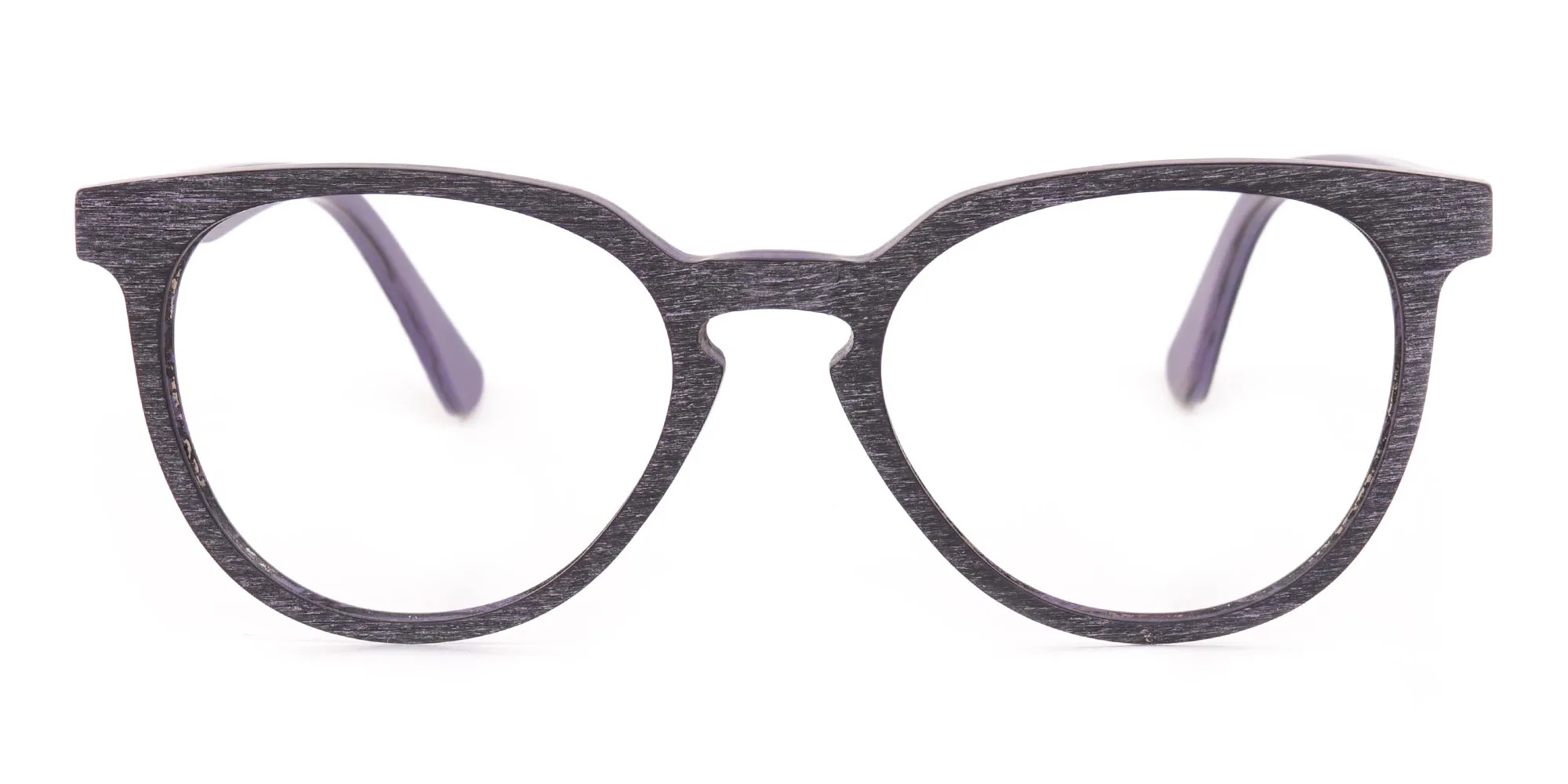 Purple Dark Violet Wood Glasses Frame Unisex-2