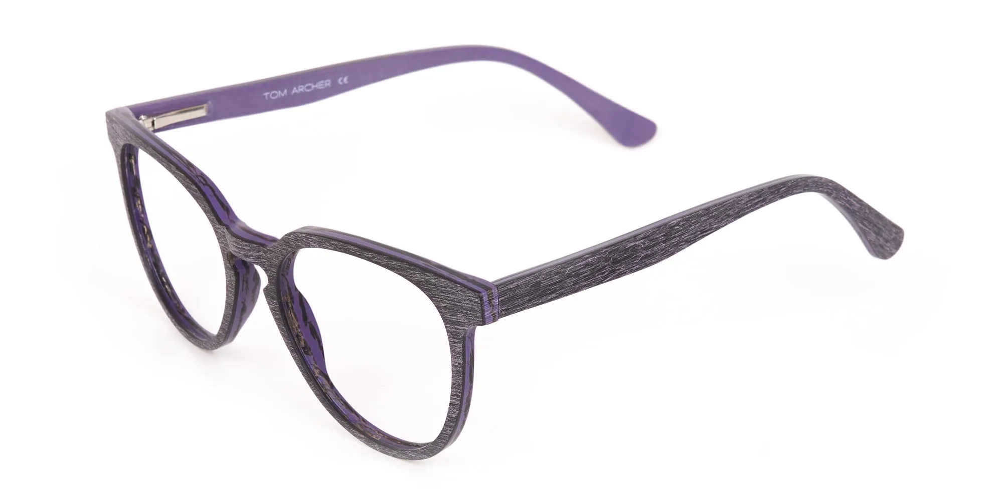 Purple Dark Violet Wood Glasses Frame Unisex-2