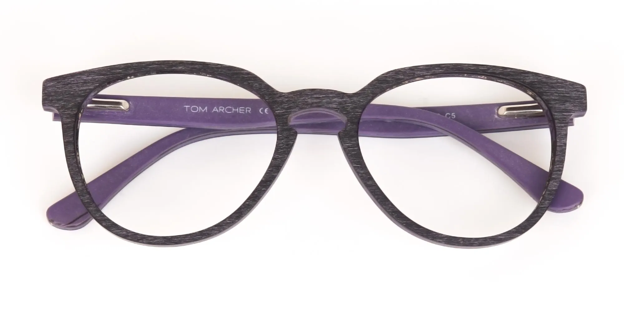 Purple Dark Violet Wood Glasses Frame Unisex-2