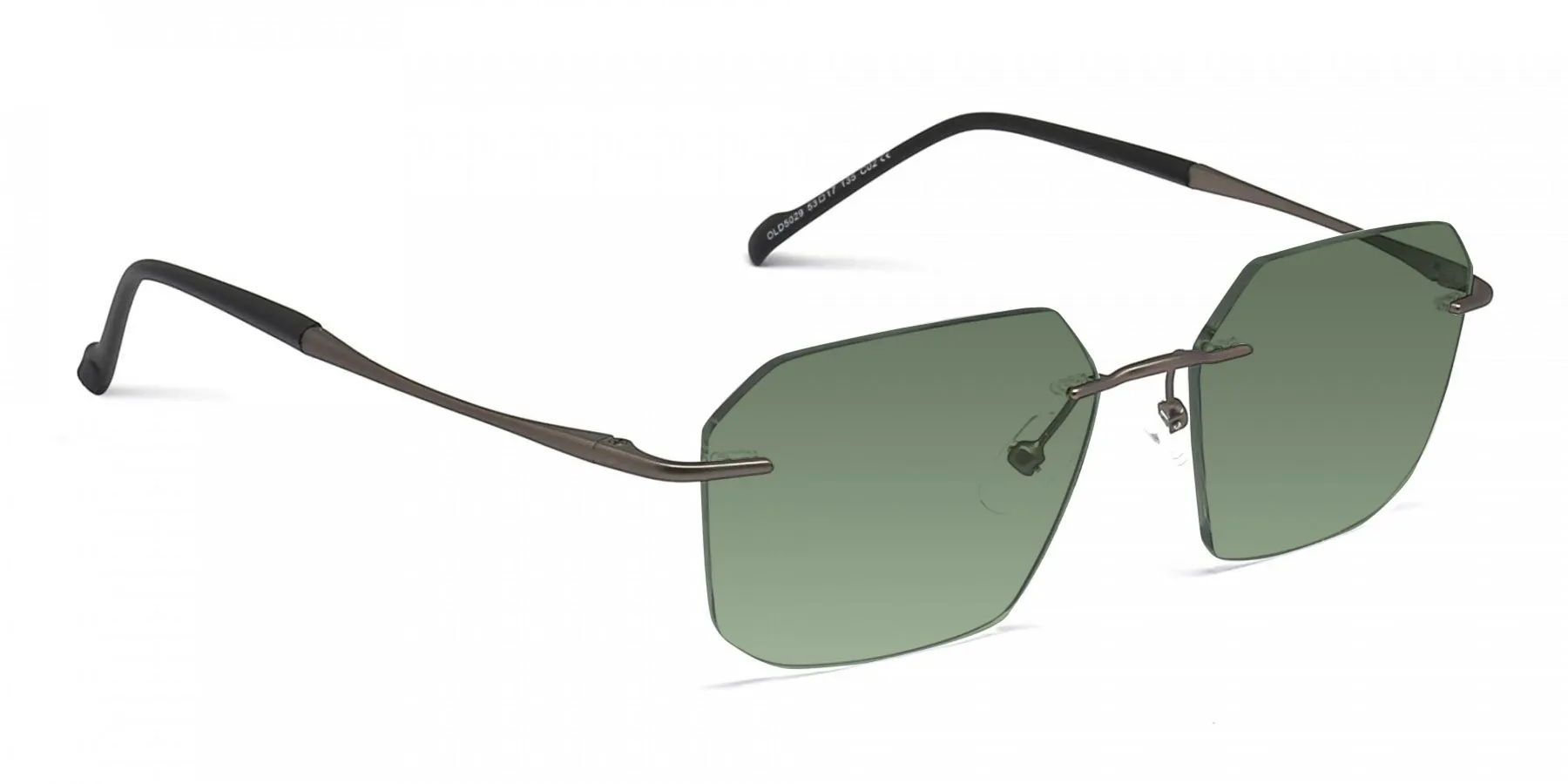 green tint rimless sunglasses -2