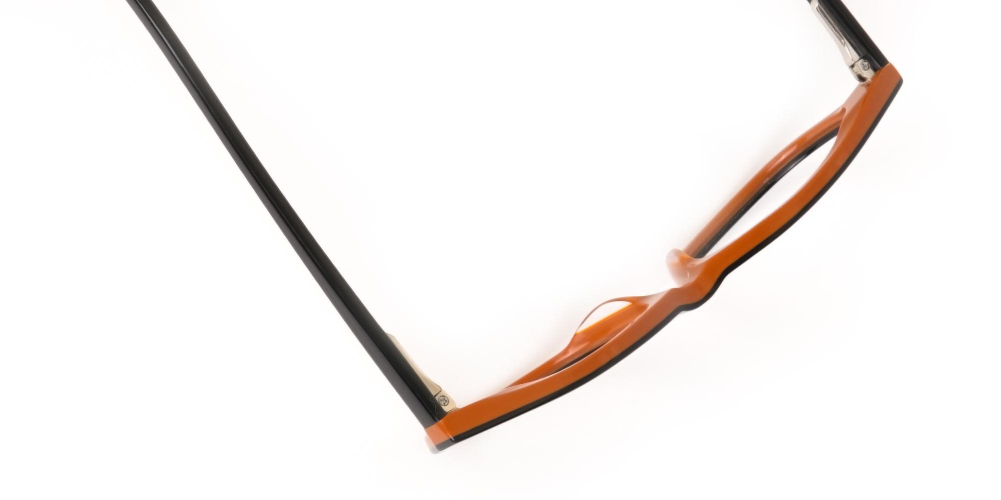Petite Black and Orange Rectangular Glasses -1