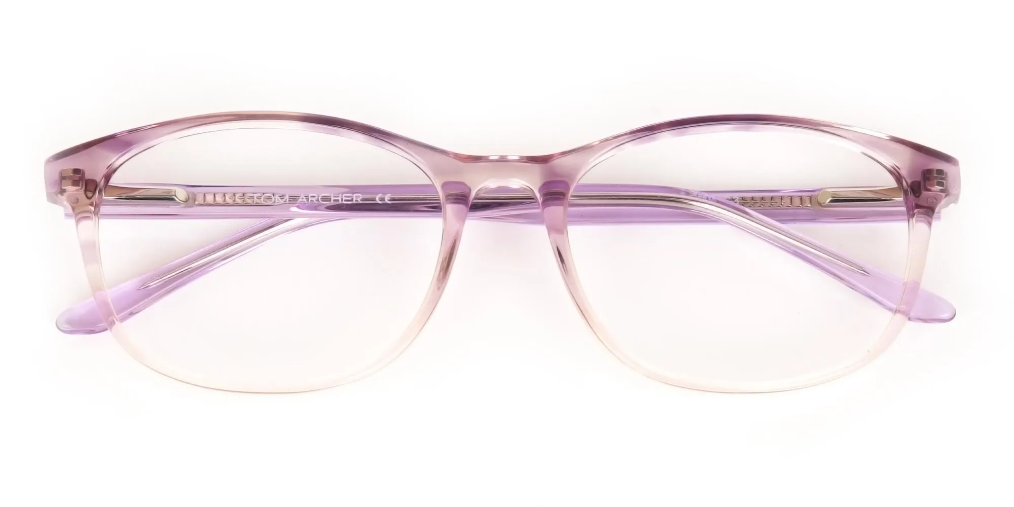  Crystal Purple & Apricot Rectangular Glasses-2