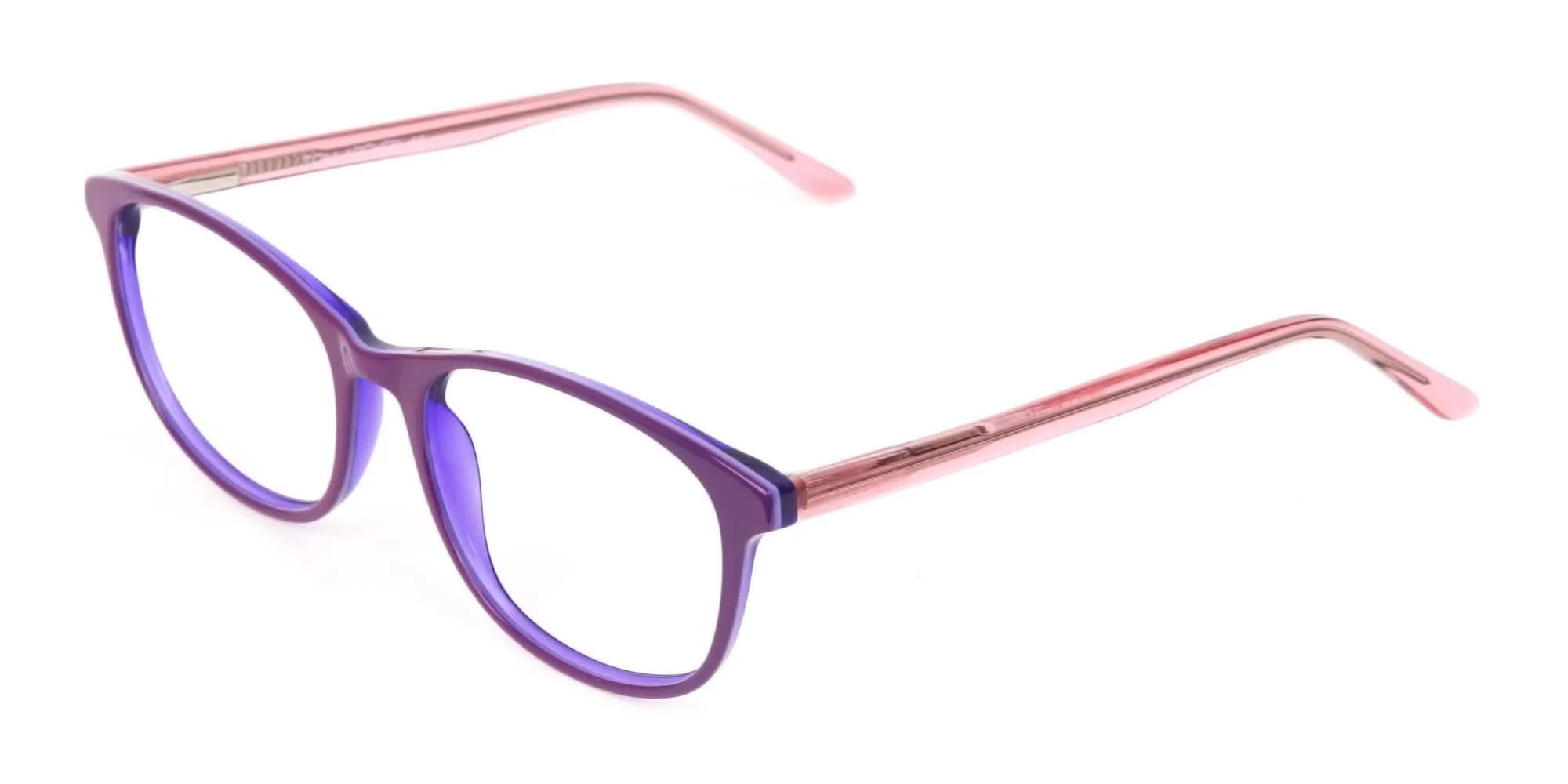 Women Raisin Purple Rectangle Glasses -2