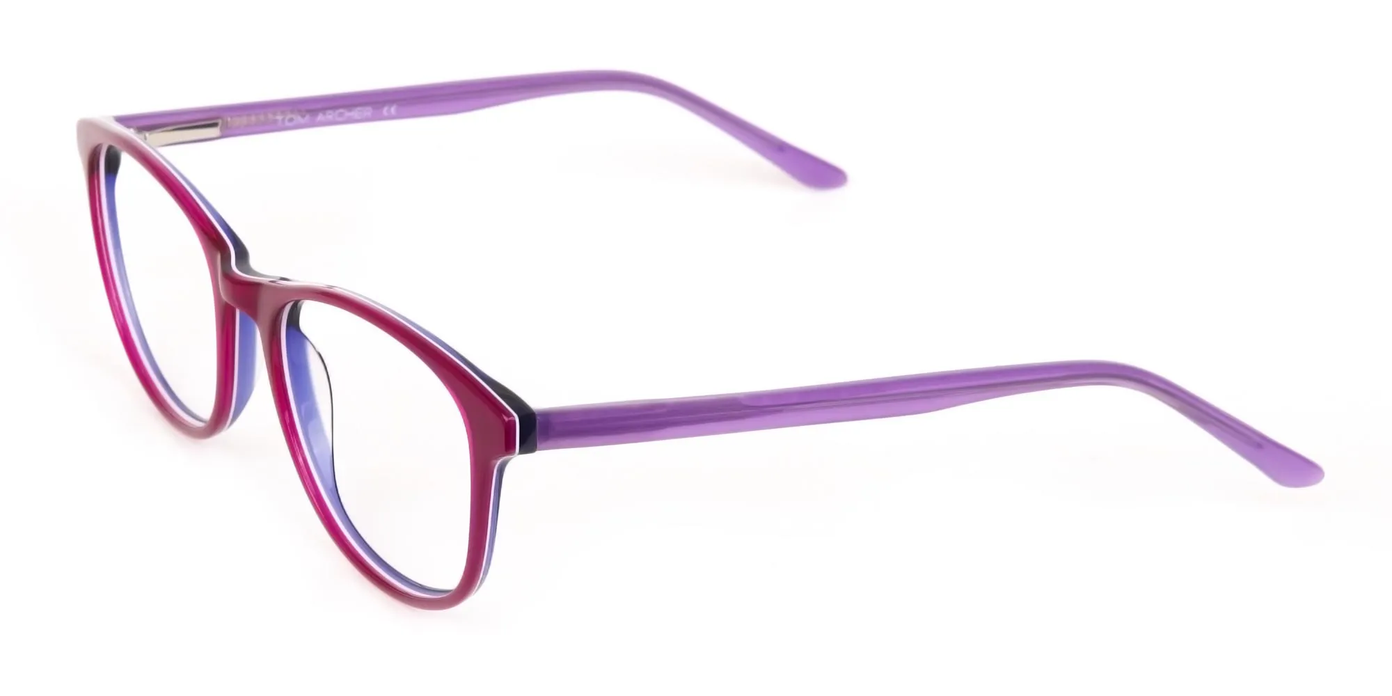 Berry Purple Rectangular Eyeglasses Frame Unisex-2