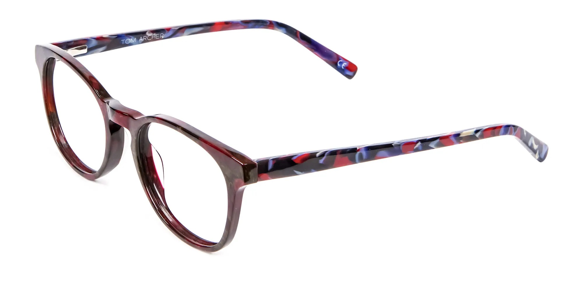 Risque Red & Blue Marbled Reading Glasses - 2