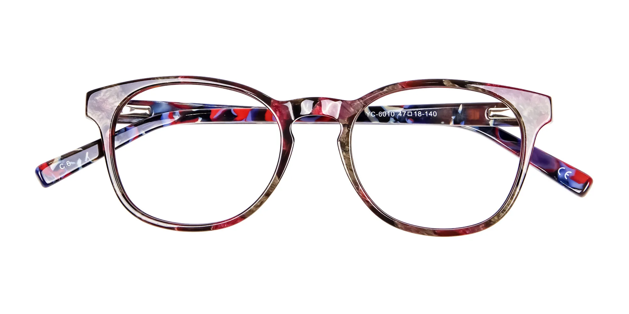 Risque Red & Blue Marbled Reading Glasses - 2