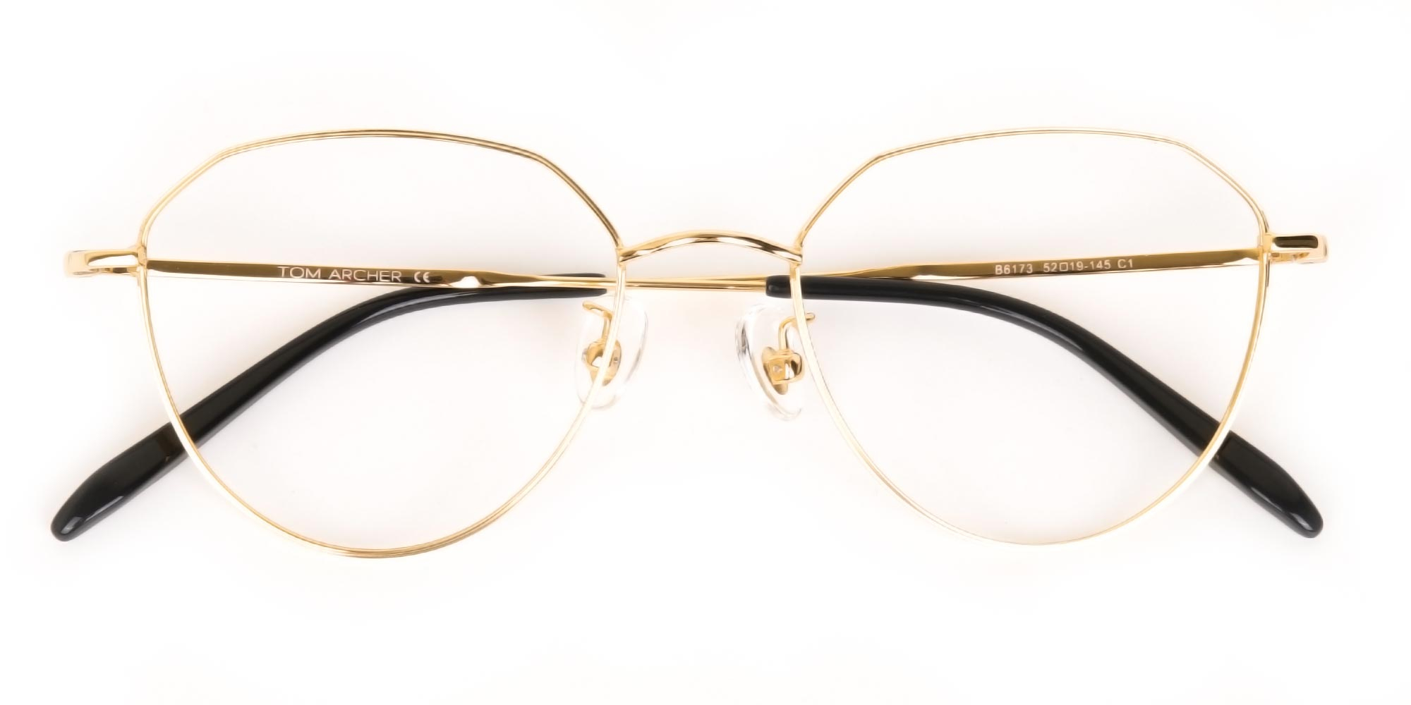 Gold Metal Aviator Glasses Frame For Unisex-1
