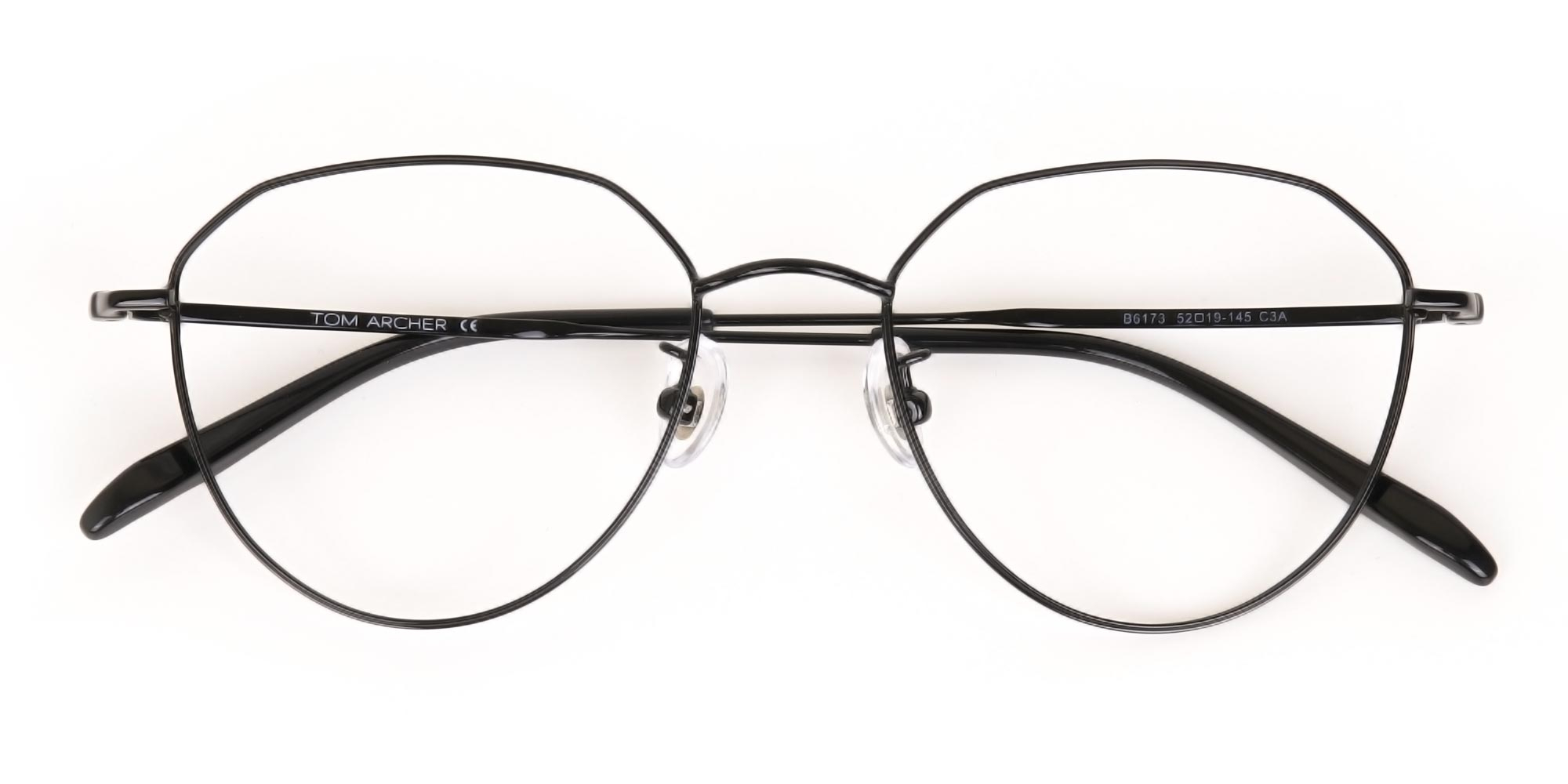Black Metal Aviator Frames Glasses Unisex-1