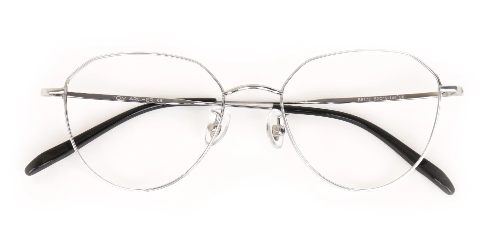 Silver Metal Pilot Glasses Frame Unisex-2