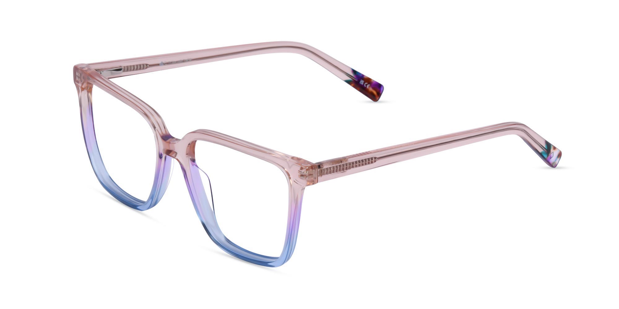 Blue And Rose Gold Square Glasses-1