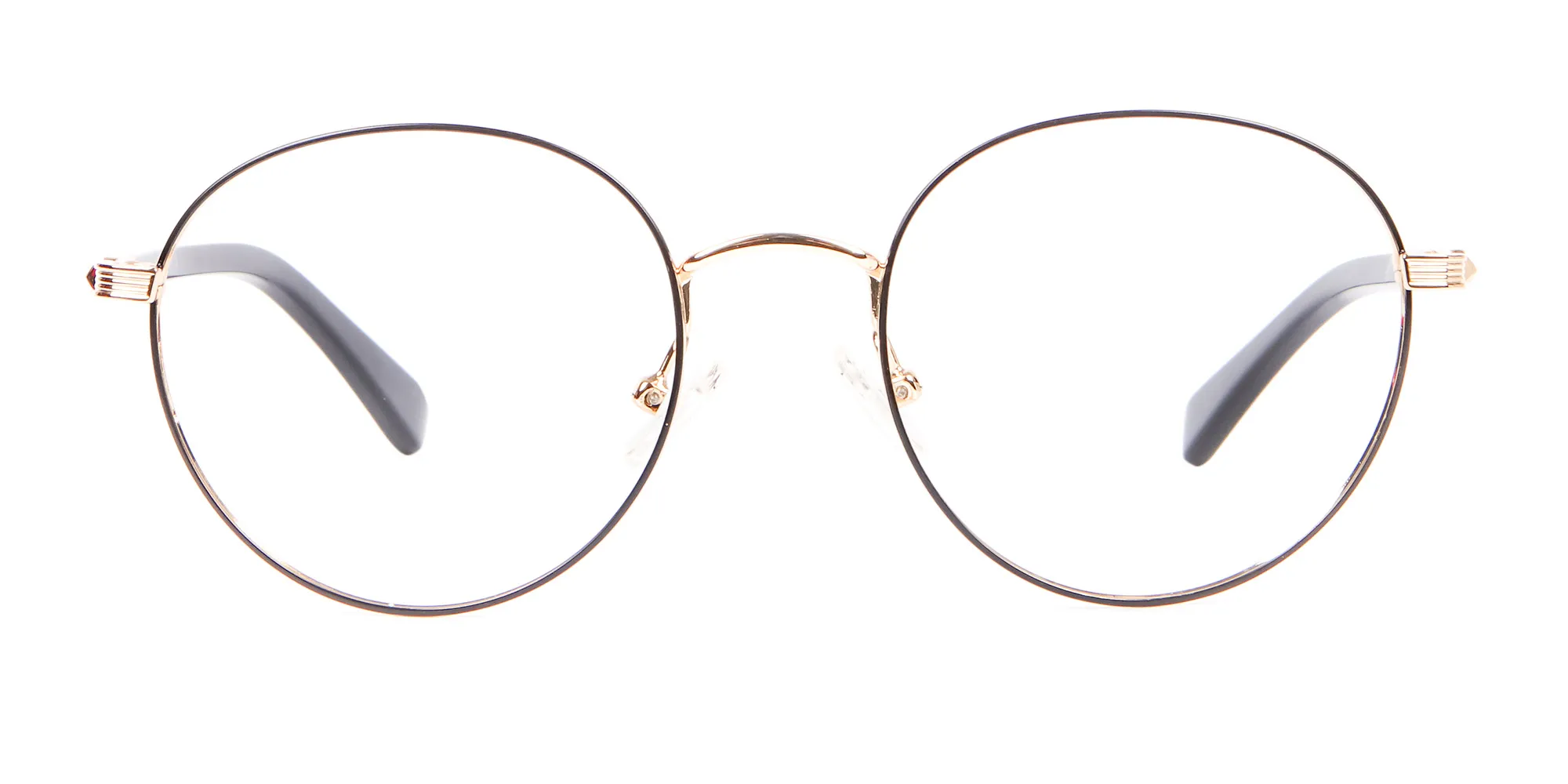 Round Gold Metal Eyeglasses Frame - 2