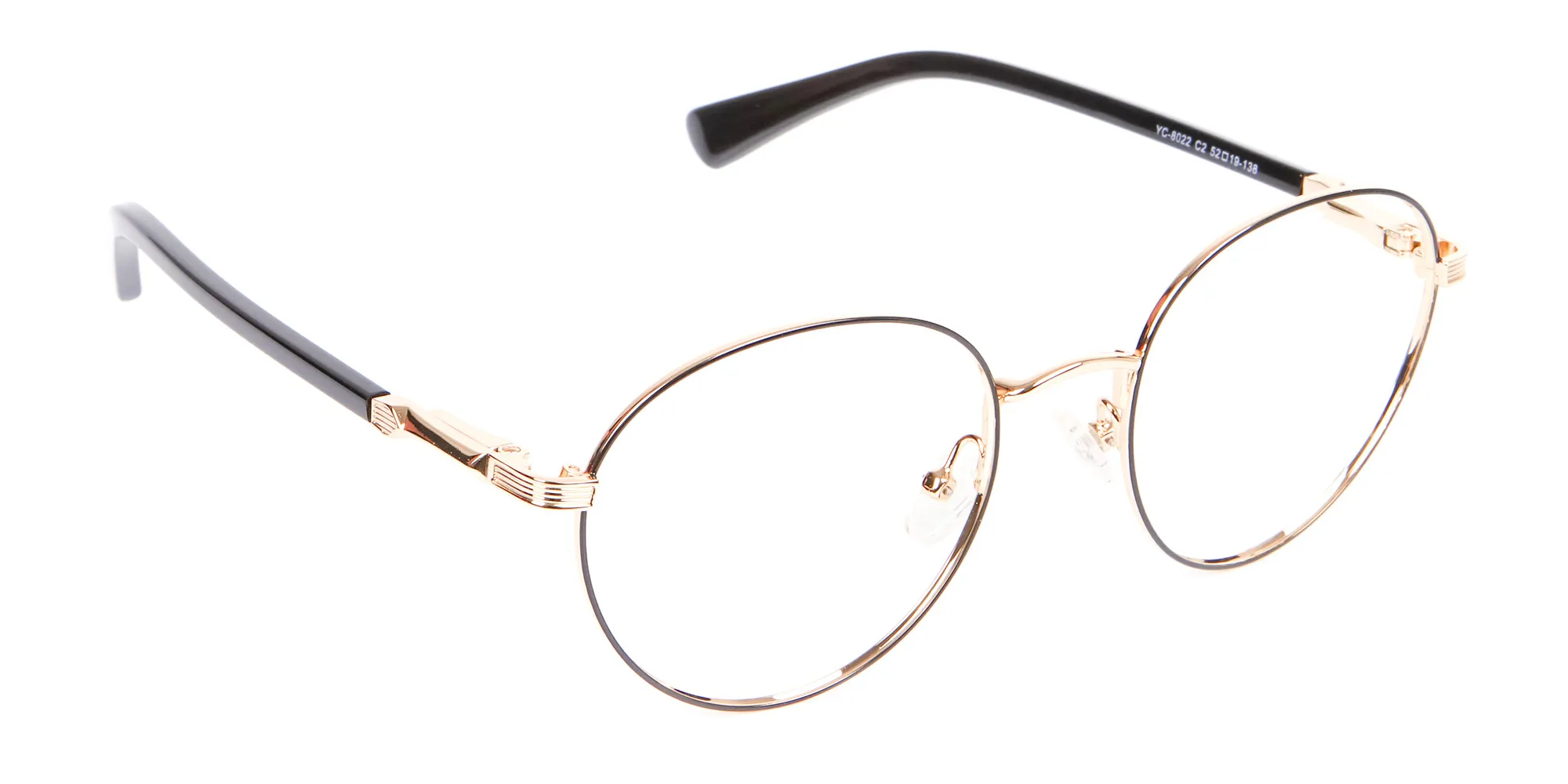 Round Gold Metal Eyeglasses Frame - 2