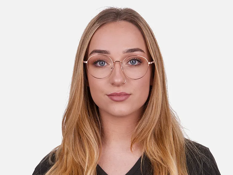 Female Rose Gold Retro Inspired Round Frame-2