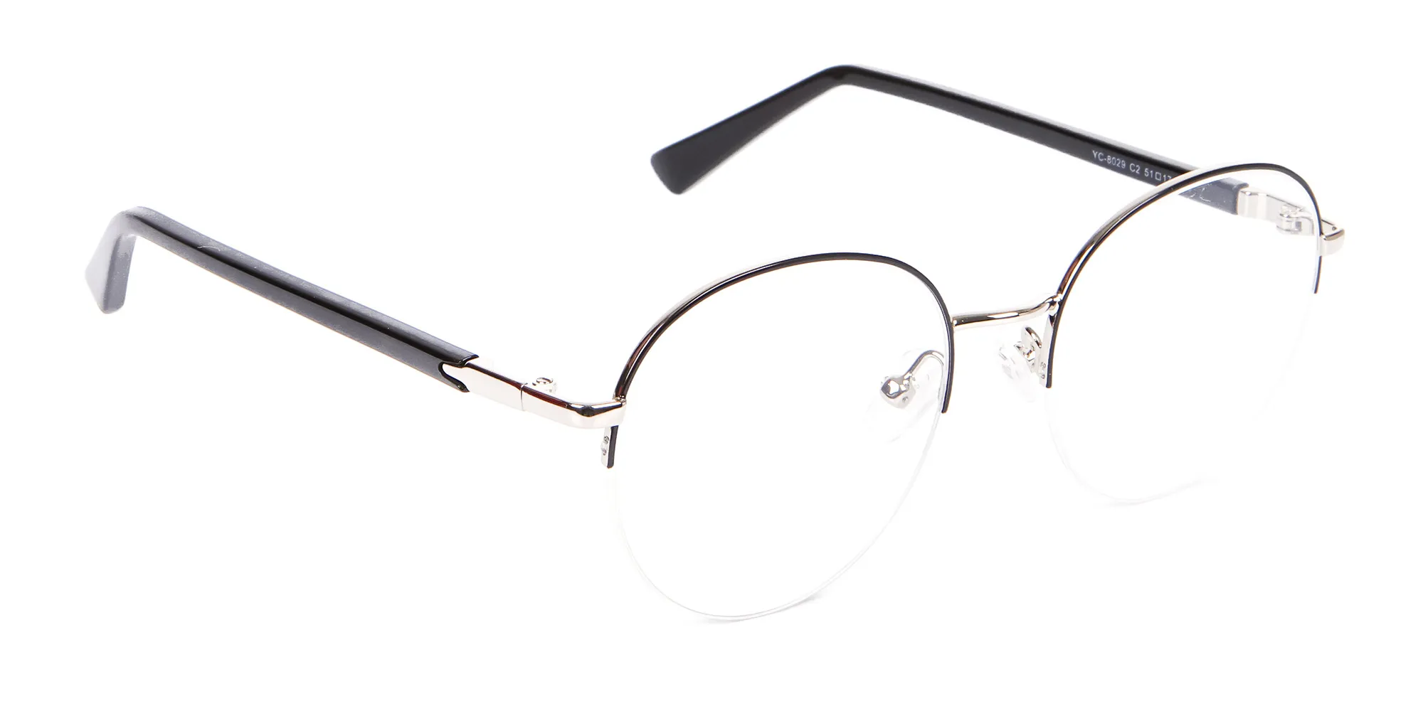 Premium Half-Rimmed Frame Silver-2