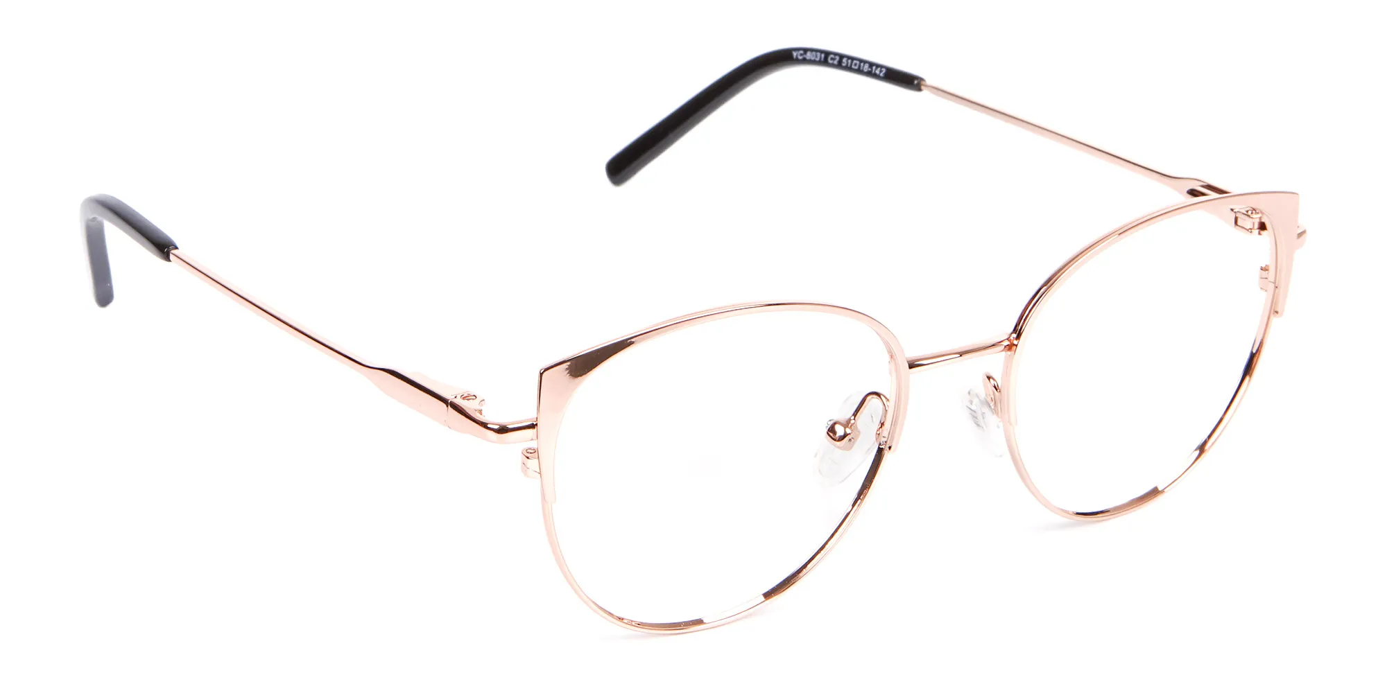 Classic Textured Glasses in Rose-Gold - 2