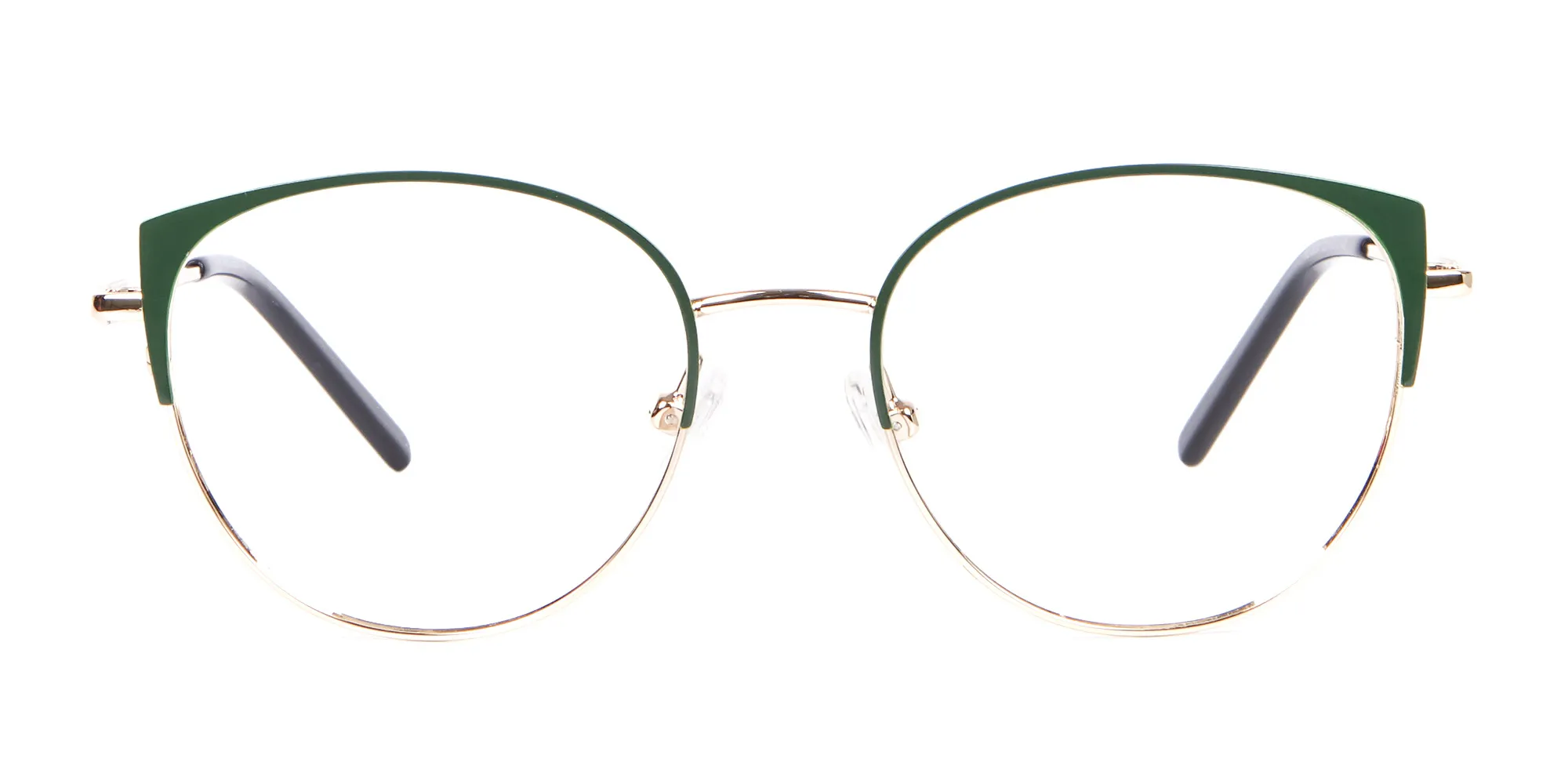 Vintage Inspired Glasses Green and Metal Frame - 2