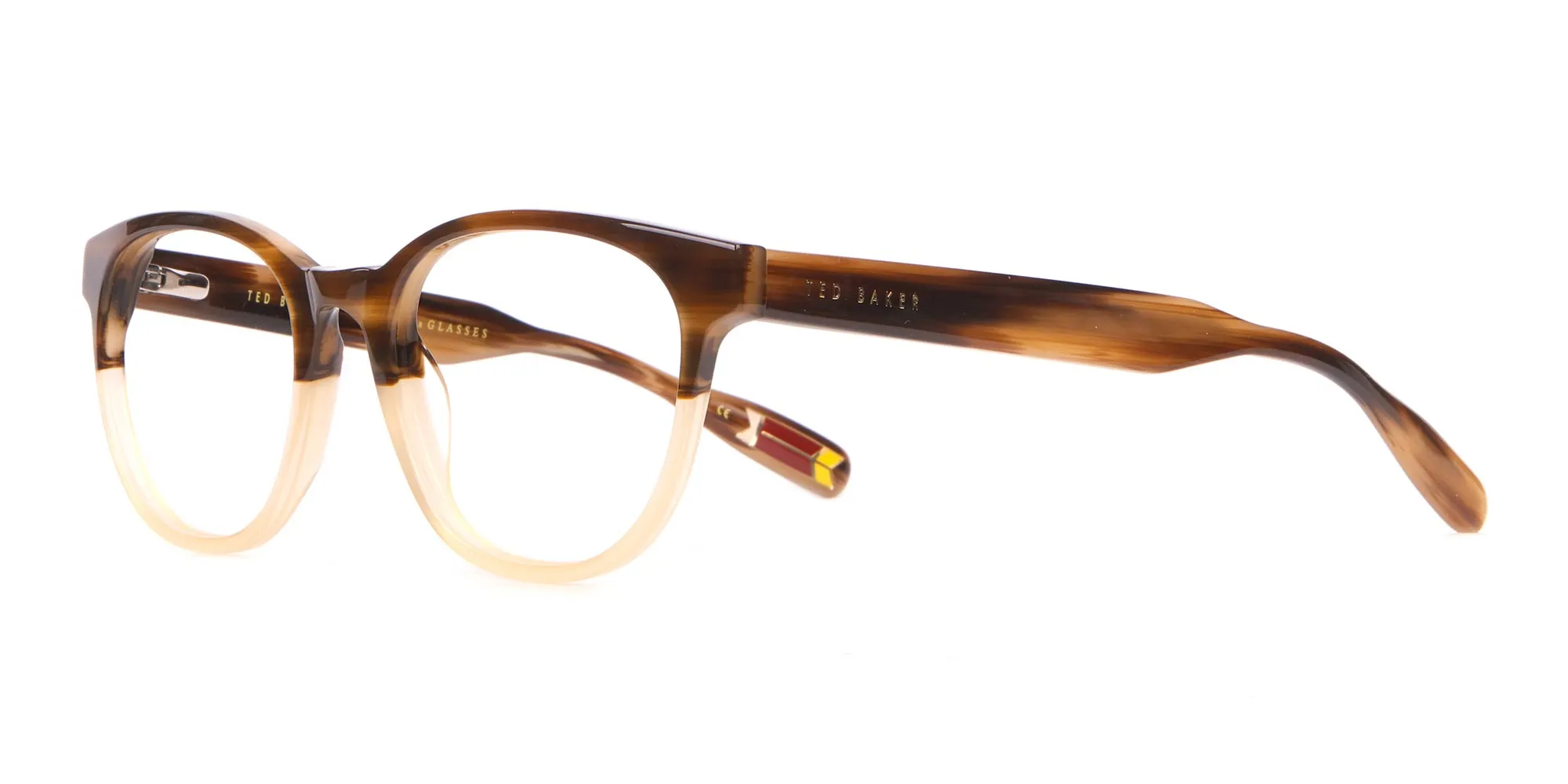 TED BAKER TB8197 Cade Glasses Classic Round Brown & Honey-2