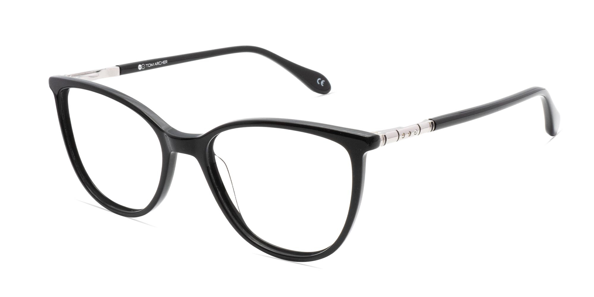 Black Round Cat Eye Glasses-1