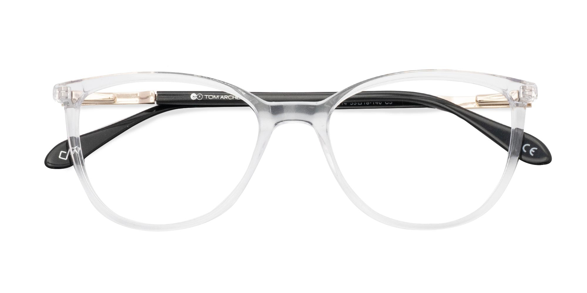 Clear Round Cat Eye Glasses-1
