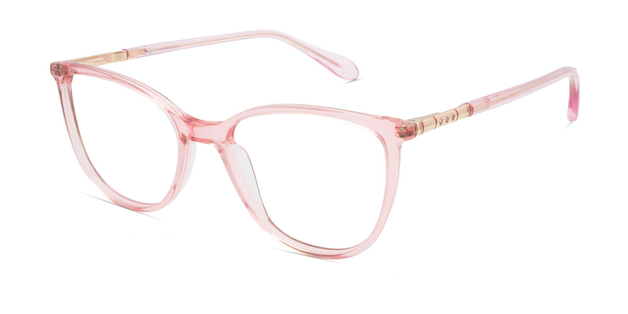 Clear Pink Cat Eye Glasses-2