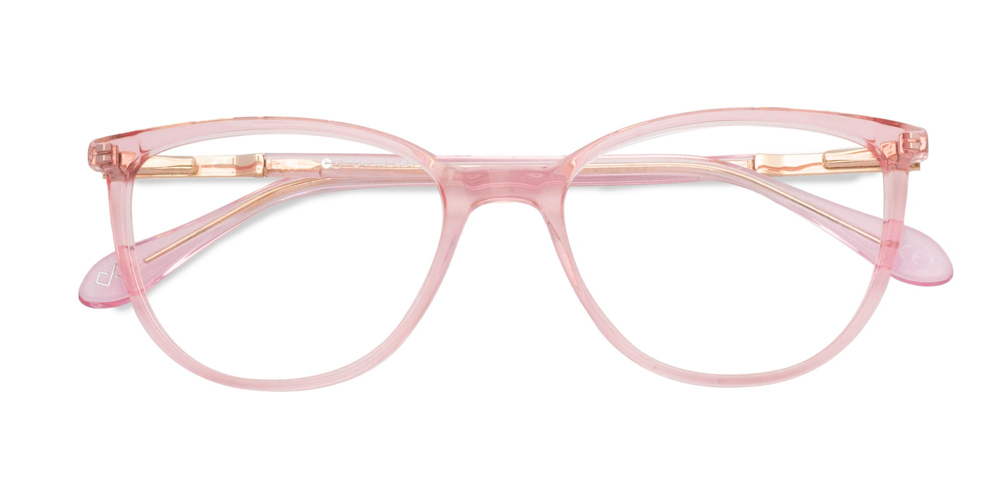 Clear Pink Cat Eye Glasses-2