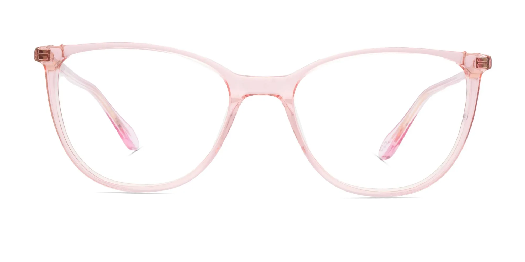Clear Pink Cat Eye Glasses-2