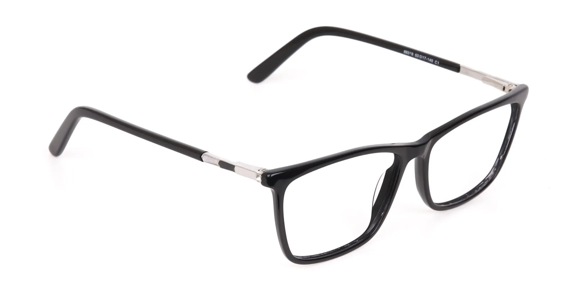 Women Black Rectangle Designer Glasses Frame-2