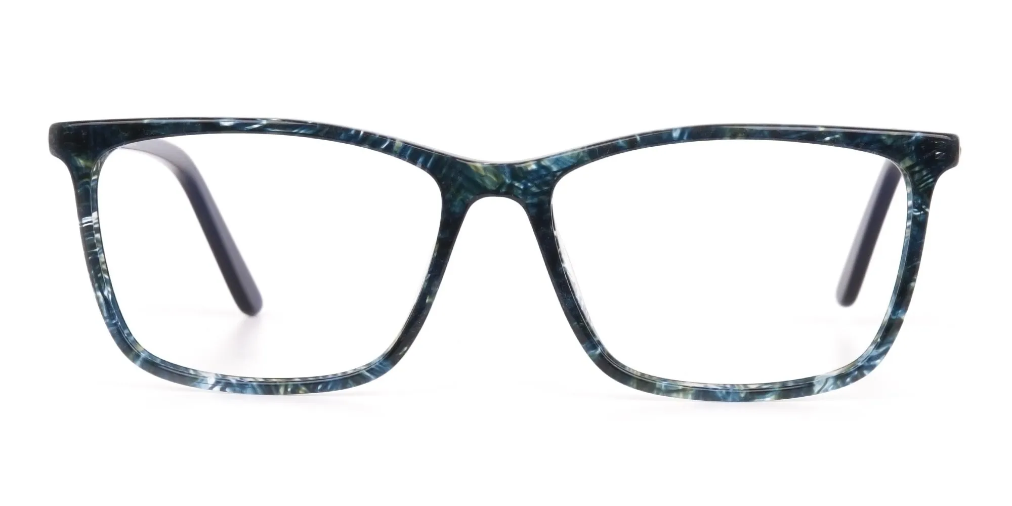 Dark Emerald Green & Royal Blue Eyeglasses Women -2