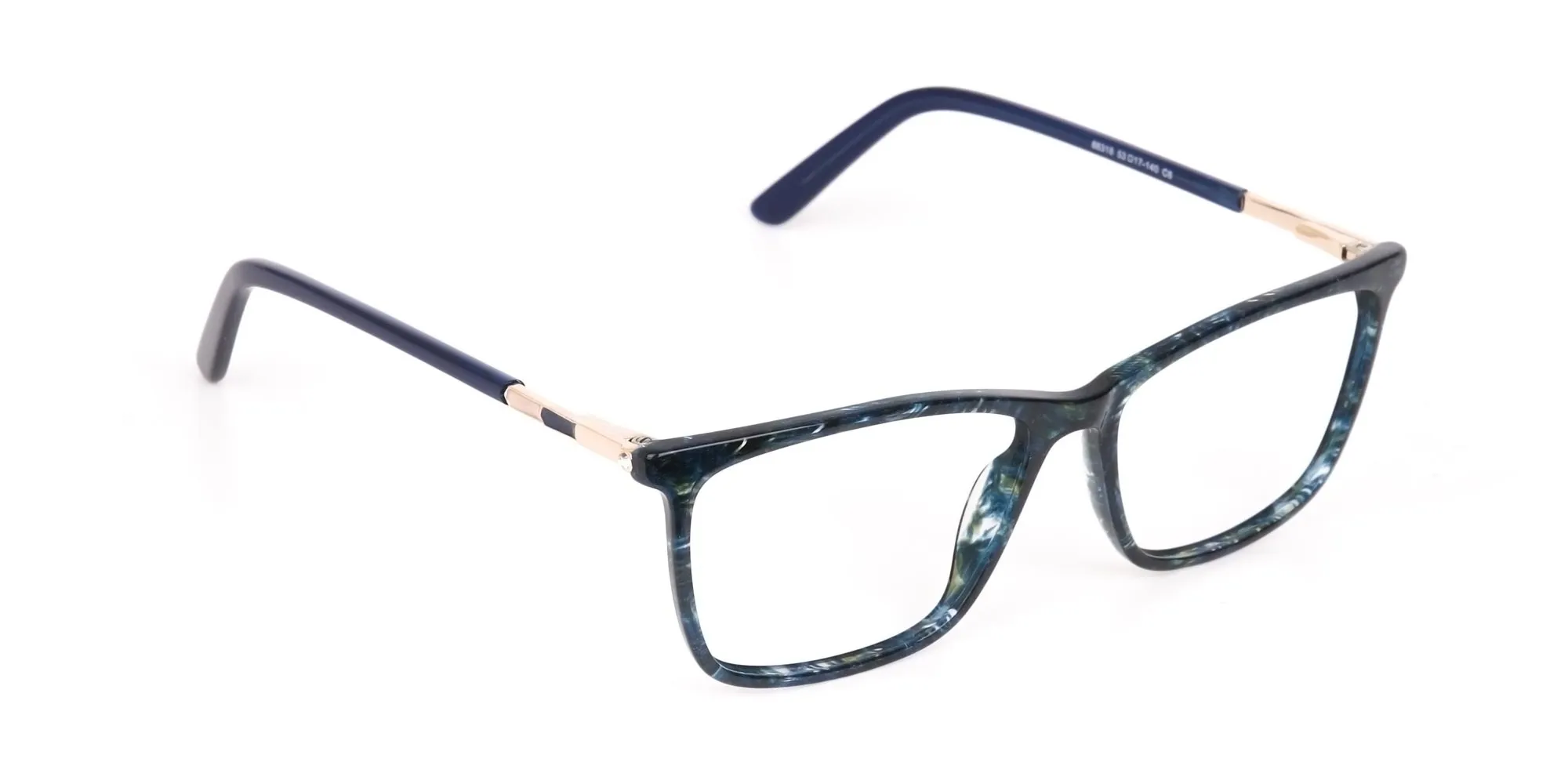 Dark Emerald Green & Royal Blue Eyeglasses Women -2