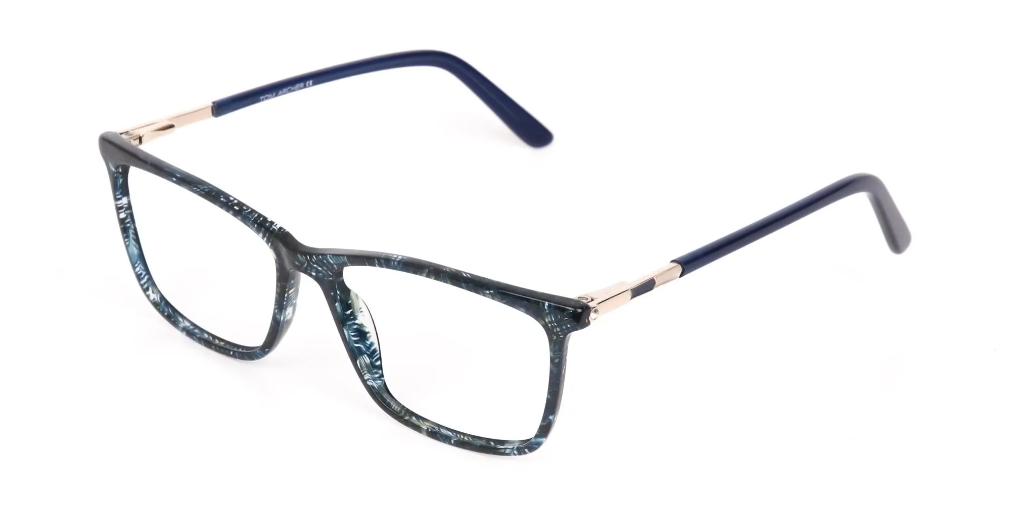 Dark Emerald Green & Royal Blue Eyeglasses Women -2