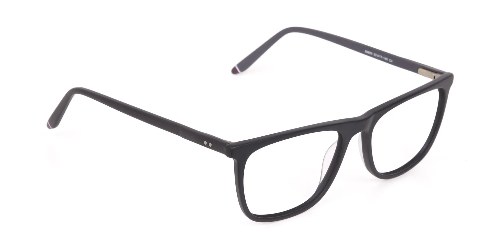 Matte Black Acetate Designer Eyeglasses Unisex-2